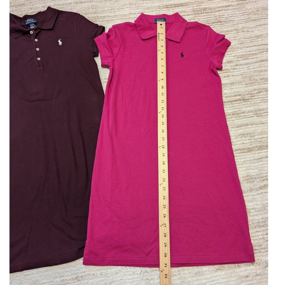 Polo Ralph Lauren Shirt Dress Kid Girls Sz L 12-14 Burgundy Pink Lot of 2 School - Picture 10 of 10